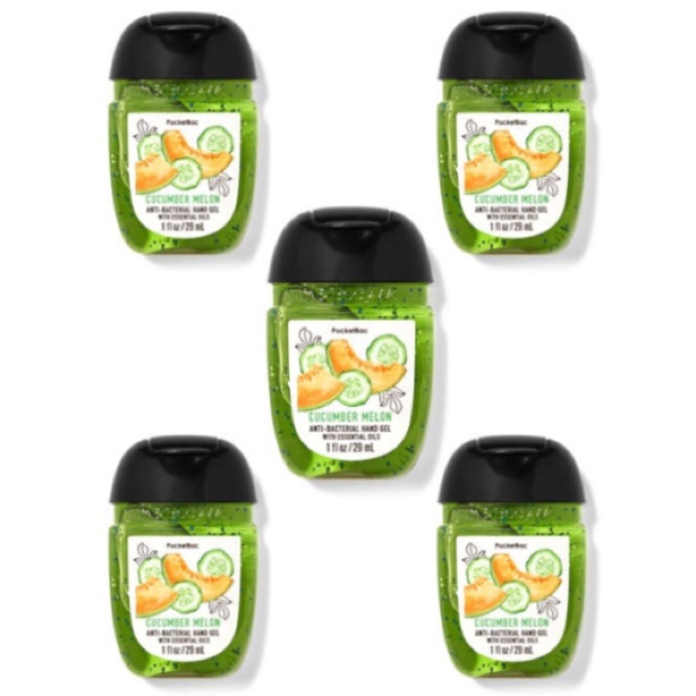 BBW Cucumber Melon Sanitizer Lot of 5 Bath & Body Works Cucumber Sanitizers New - Picture 2 of 5